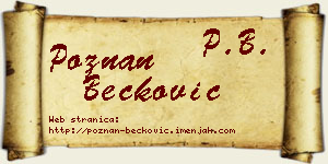 Poznan Bećković vizit kartica